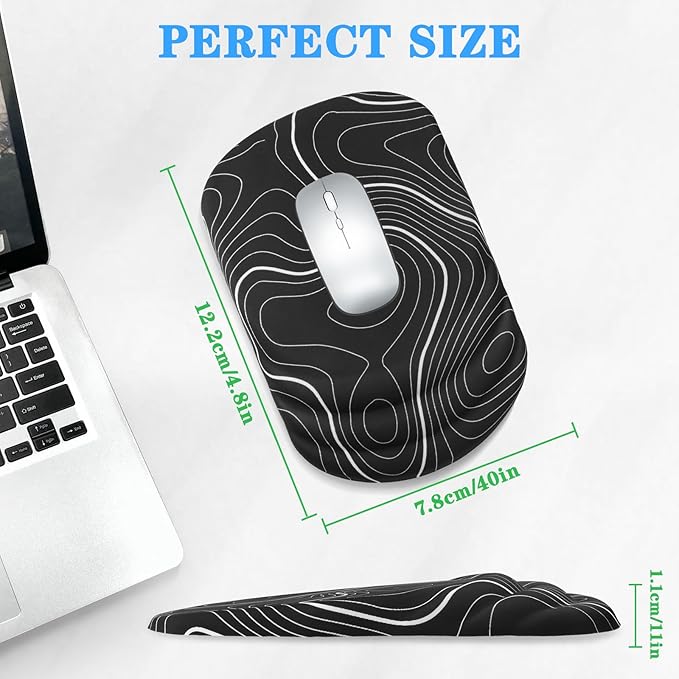 Mouse Pad Wrist Wrist Rest, Comfortable Memory Foam Wrist Rest, Non-Slip PU Base - Image 6