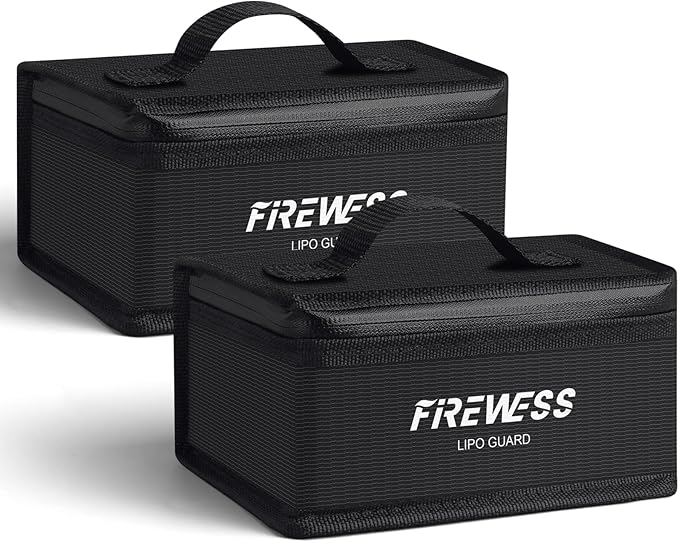 2 Pack Lipo Safe Bag Fireproof, lithium battery bag fireproof and Explosionproof by FIREWESS