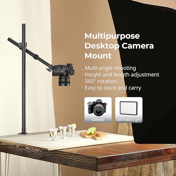 SMALLRIG Camera Desk Mount, Overhead Camera Arm Stand - Image 2