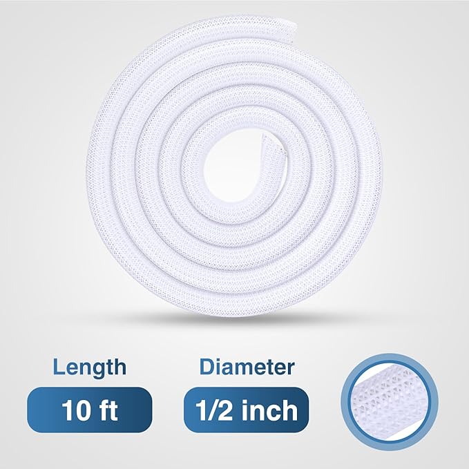 Nilight Cable Sleeve, 10ft-1/2inch Cord Management Sleeves, Braided Sleeving - Image 2