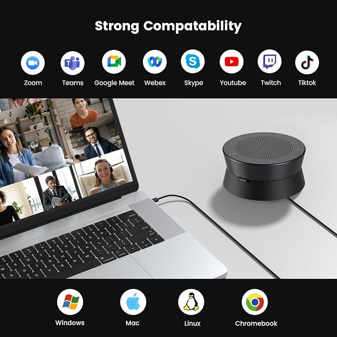 NEARITY A20S Conference Speaker and Microphone, USB Speakerphone w/8 Mics - Image 7