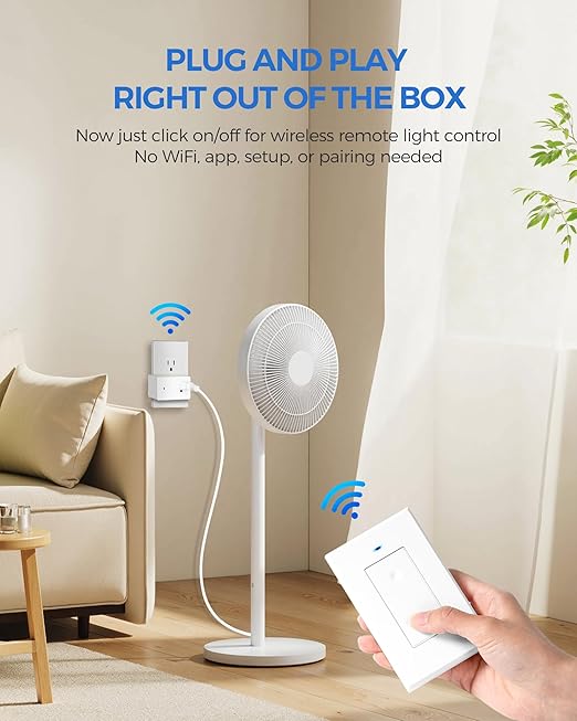 WILAWELS Mini Remote Control Outlet Wireless Light Switch, Programmable and - Image 3