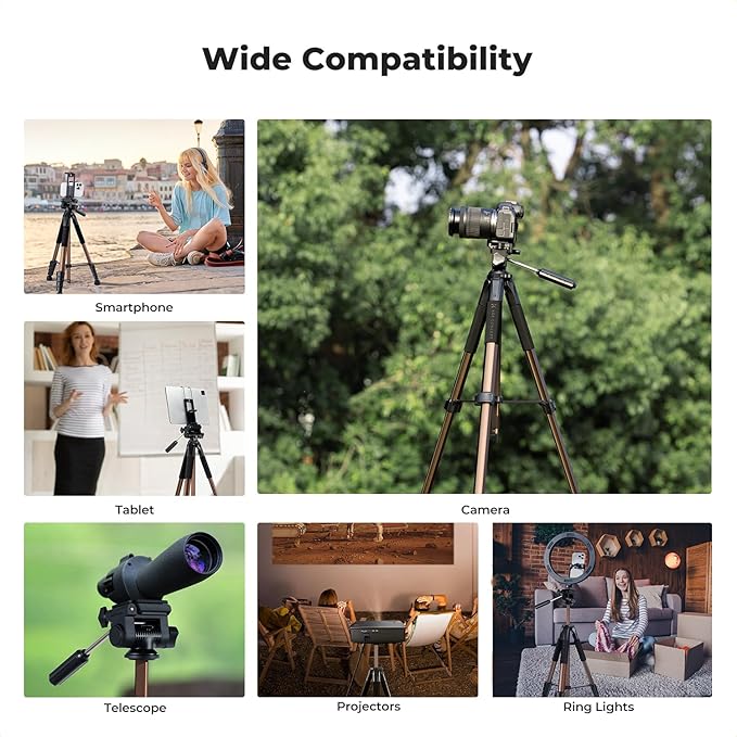 K&F CONCEPT Camera Tripod, Cellphone Clip - Image 9