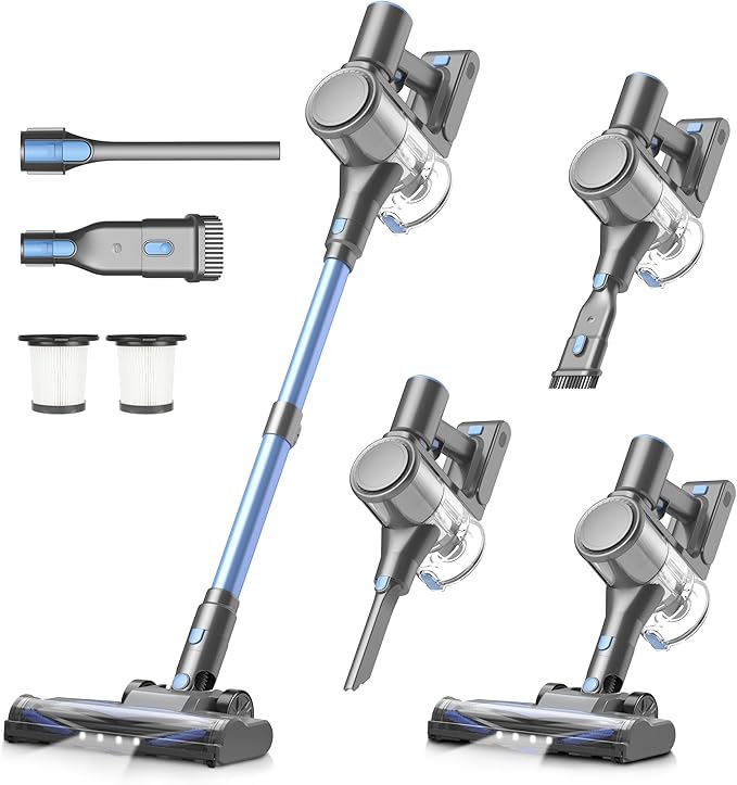 Zefiro Cordless Vacuum Cleaner for Home, 450W /40Kpa 50Mins Stick Vacuum by Zefiro