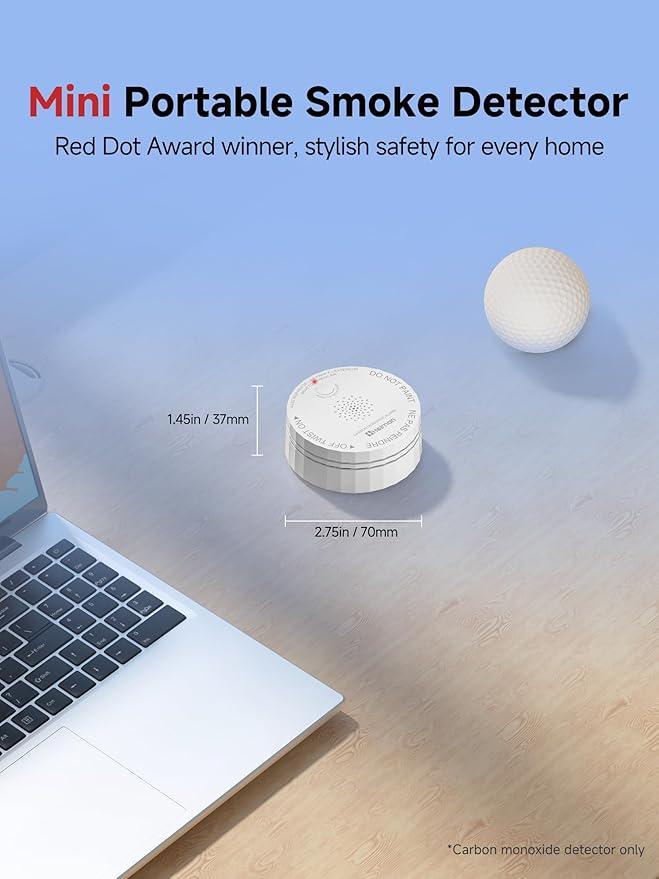 Heiman Carbon Monoxide Detector, Nano-Sized Portable CO Alarm Battery Powered - Image 6