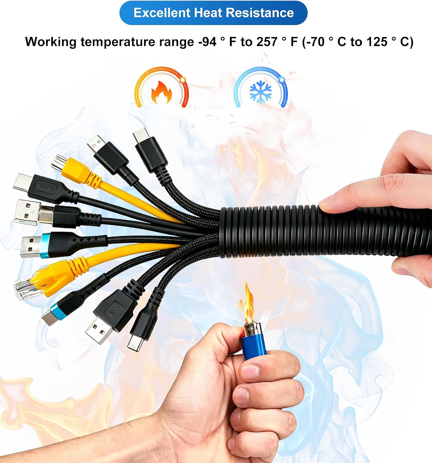 3/5" Wire Loom,Cable Sleeve for Cats, Dogs, Rabbits (3/5" x20 FT - Black) | Open slit,100% new Polypropylene,-22°F to 257°F,cord protectors from pets no chew,wire covers