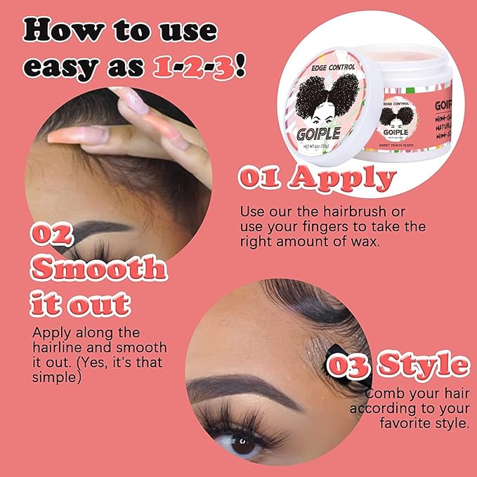 Edge Control Wax for Women Strong Hold Non-greasy Edge Control Smoother Edge Wax - Image 4