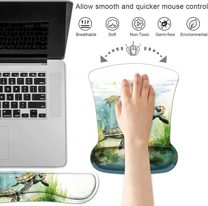 Keyboard Wrist Rest and Mouse Pad Wrist Support Set - Image 2