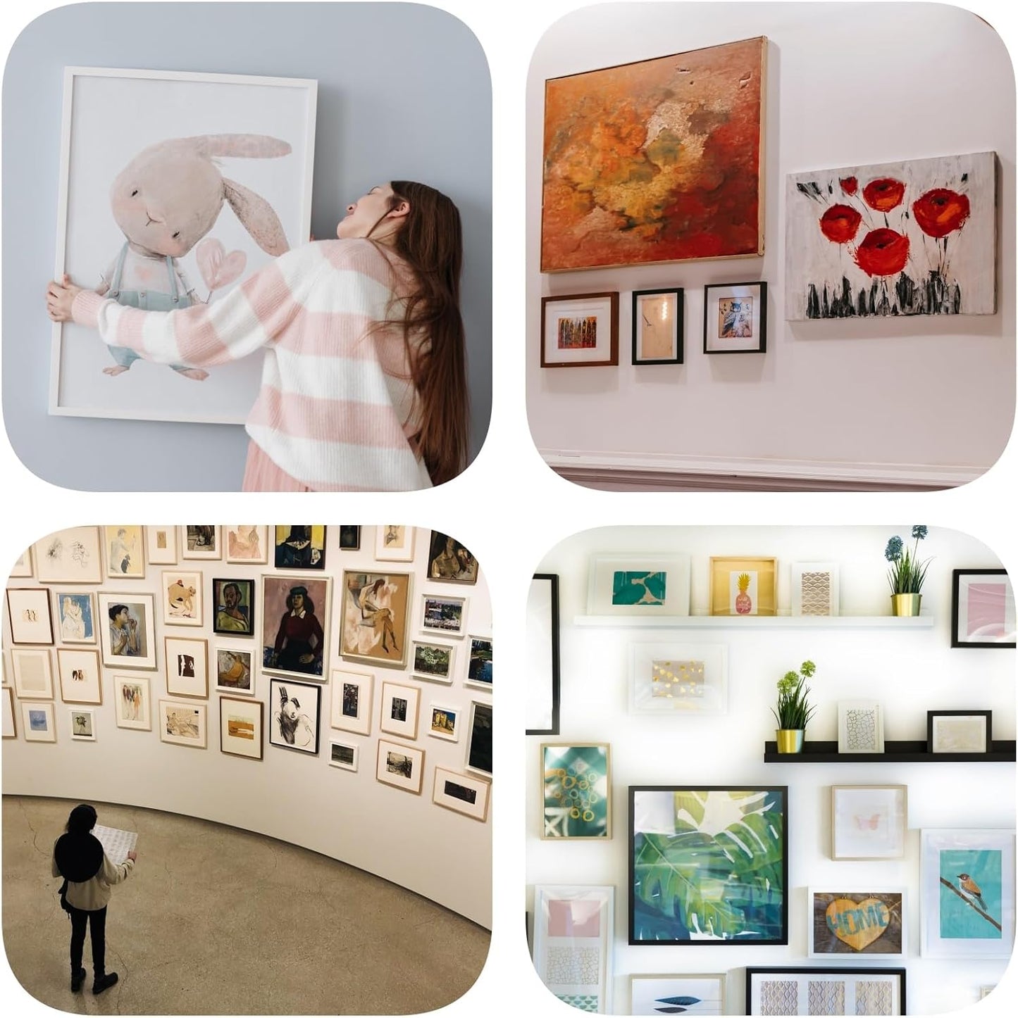 251Pcs Picture Hanging Kit, Dual-Size Heavy Duty Picture Hanging Hardware | 50 Sawtooth Picture Hangers + 50 D Rings + 150 Screws + 3.6m Wire, Wall Hanging Kit for Artwork Frame Canvas Mirror Clock