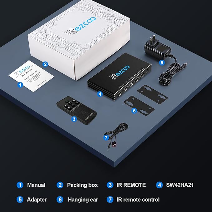 HDMI Switch 8K 4x1 120Hz 48Gbp, HDCP 2.3, HDMI Switcher 4 in 1 Out, 4 Port HDMI - Image 9