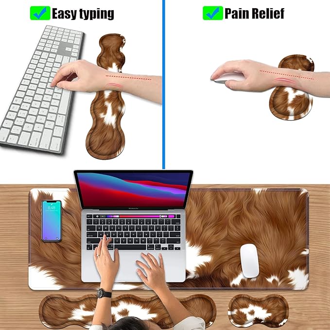 4 in 1 Ergonomic Keyboard Wrist Rest & Mouse Pad Wrist Rest Set, Large XXL - Image 6
