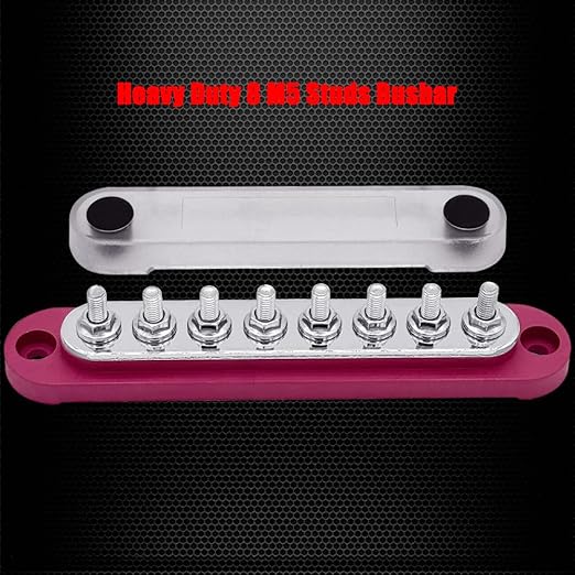 8 x M5 Studs Power Distribution Block Bus Bar 12V, Ampper 5.9" HD 120A Marine - Image 3