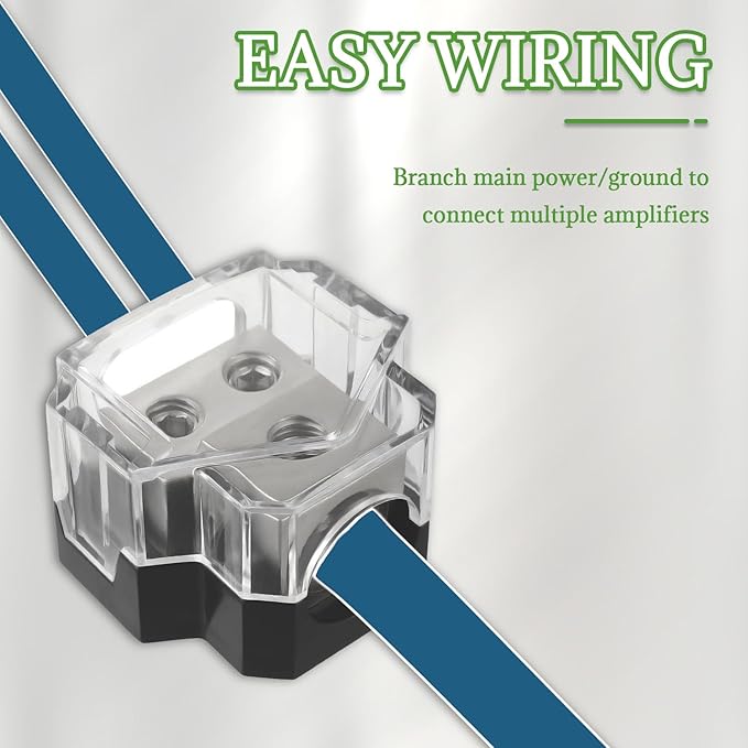 BOJACK 2 Way Power Distribution Connecting Block 1x0/2/4 Gauge Input 2x4/8 - Image 5