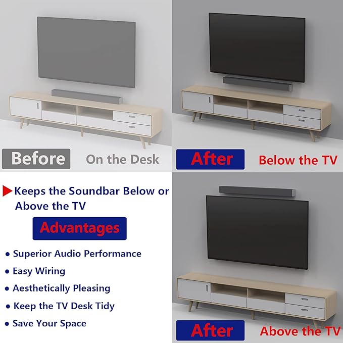 Vdsvksd Sound Bar Mounting Bracket, SoundBar Wall Mount Brackets - Image 3