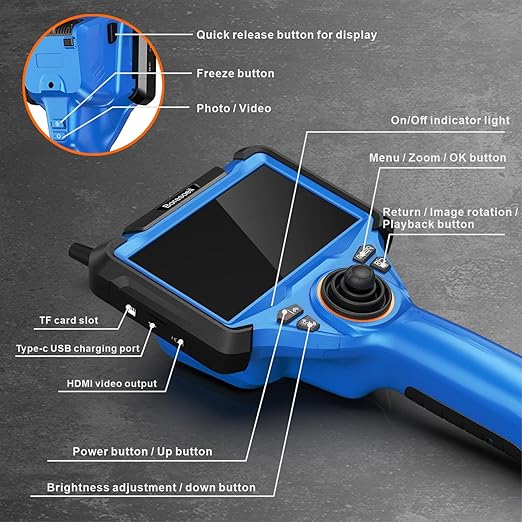 BORESOEIL 360° Articulating Borescope, 5.0FT 0.25in HD 1080P Flexible Snake - Image 7