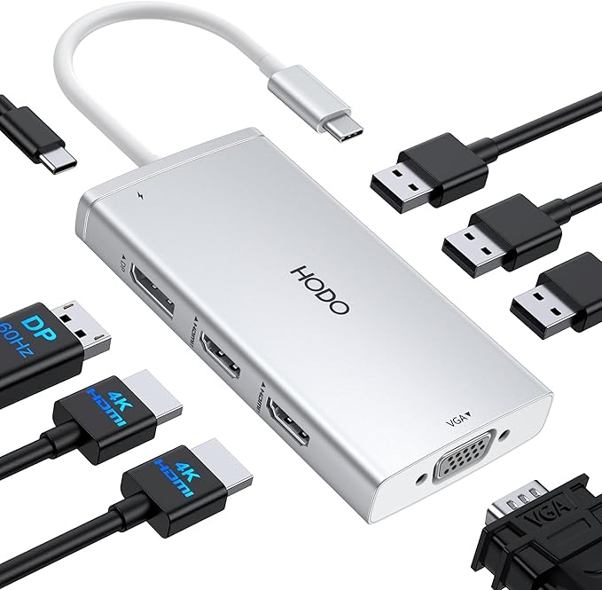 USB C Docking Station Dual Monitor Adapter by HODO