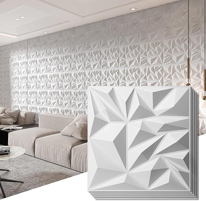 Art3d 33-Pack 3D Wall Panels for Interior Wall Decor, Modern Diamond Textured by Art3d