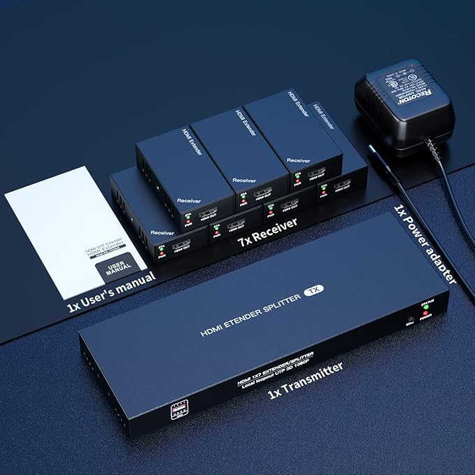 HDMI Extender Splitter 1x7 1080P@60Hz Over Cat 5E/6/7 Ethernet Cable 50m - Image 7