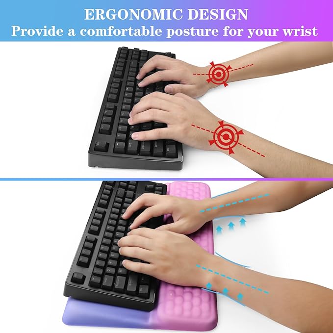 Computer Keyboard Stand with Wrist Rest, Ergonomic Tilted Keyboard Holder - Image 3