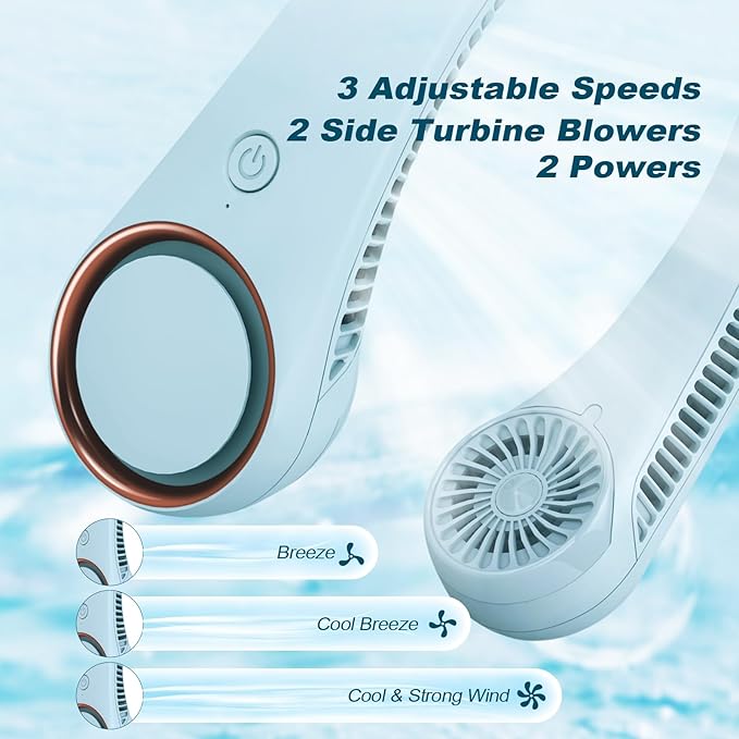 CIVPOWER Neck Fan: Portable Personal Neck Cooling Rechargeable Bladeless Fan - Image 4