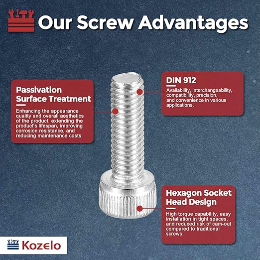 Kozelo 50pcs Socket Head Cap Screws - Image 3