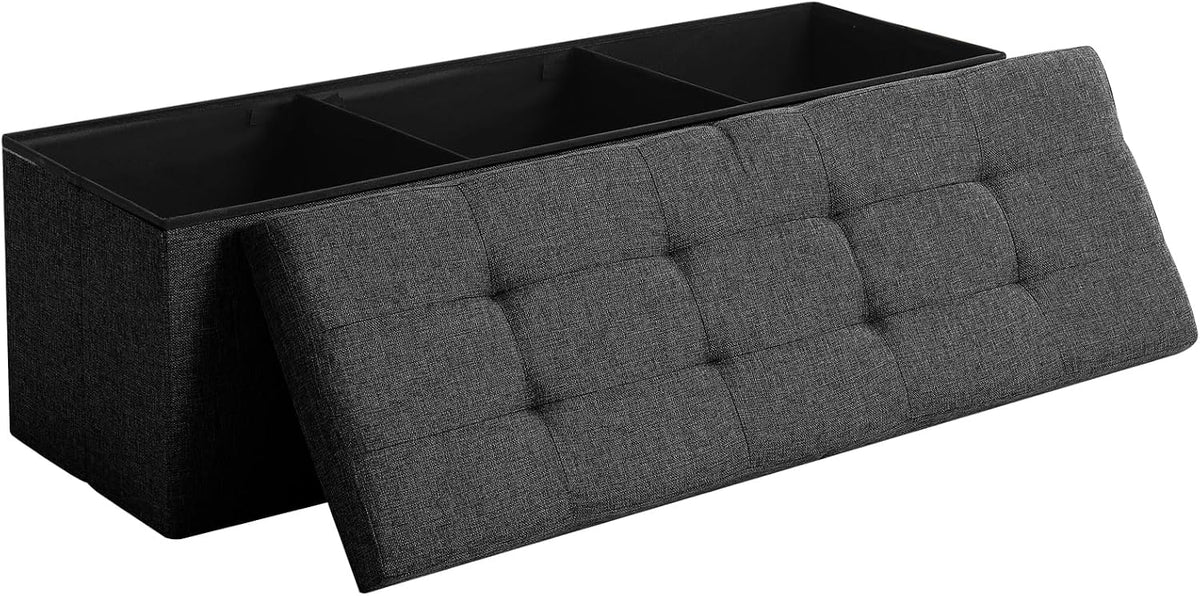 storage ottoman bench foldable footrest foot stool, 45", main product view