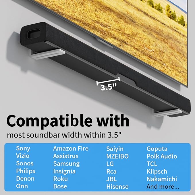 suptek Soundbar Wall Mount Shelf – Wall Mount Bracket - Image 2