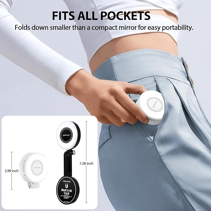 CMUBH Magnetic Selfie Light for MagSafe iPhone: 3 Light Modes, Rechargeable - Image 6