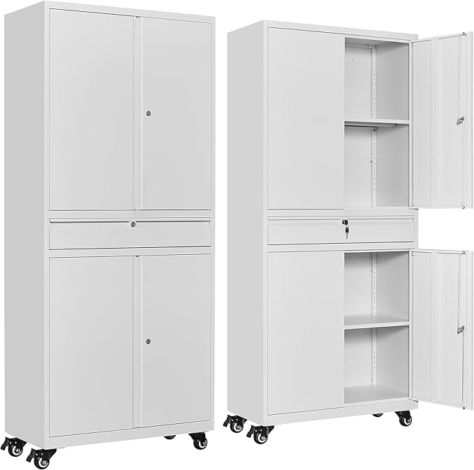 SISESOL White Metal Storage Cabinet by SISESOL