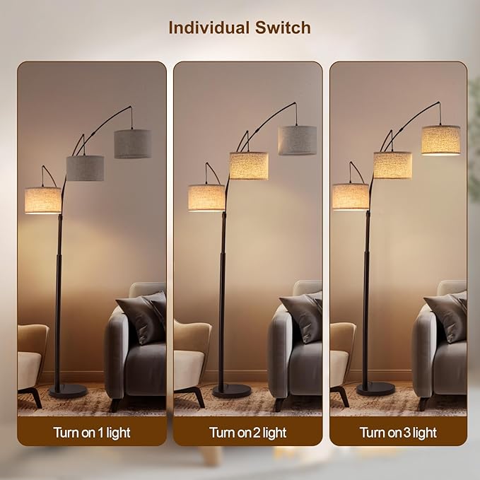 Fansdrick 3 Light Arc Floor Lamps - Image 4