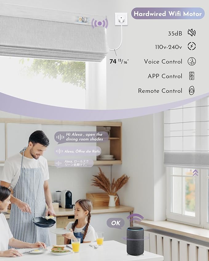 Graywind Smart Roman Shades 20% Blackout Compatible - Image 3