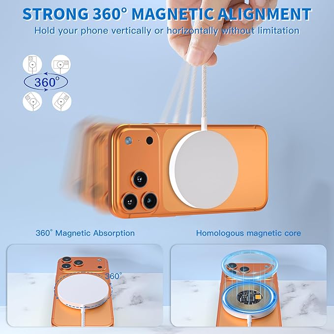 Magnetic Wireless Charger, 10FT 25W iPhone Magsafe Charger Fast Phone Charging - Image 4