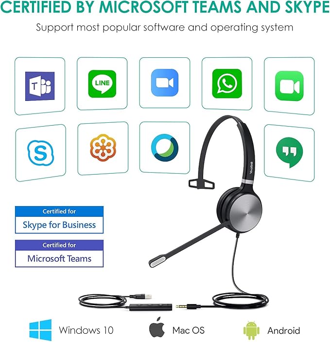 Yealink UH36 Professional USB Headset Wired Headphones - Image 4