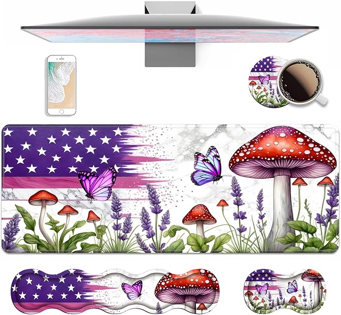 4 in 1 Ergonomic Keyboard Wrist Rest & Mouse Pad Wrist Rest Set, Large XXL by Unknown