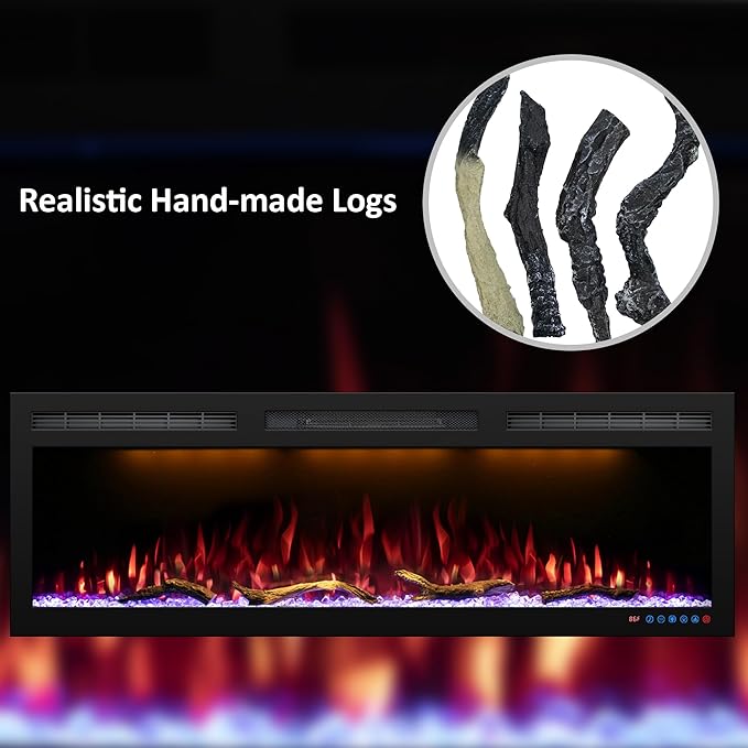 Electric Fireplace Logs, Realistic Synthetic Resin Log Decoration - Image 2