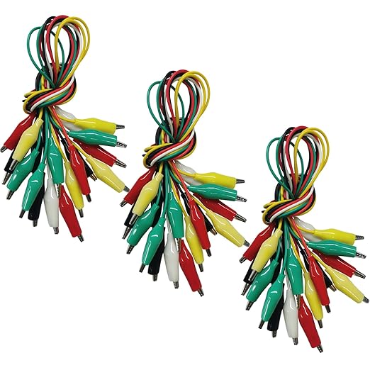 30PCS Premium Alligator Clips Electrical, 5 Colors Test Leads Cable by Swaytail