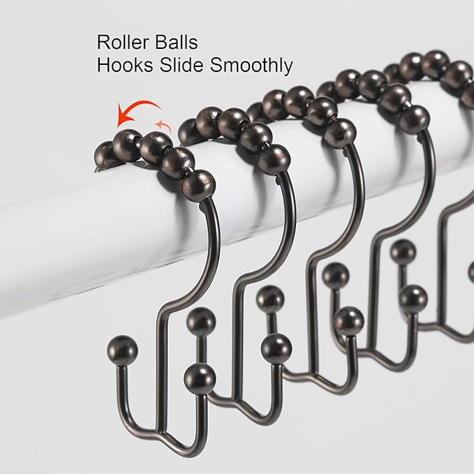 Shower Curtain Hooks, Goowin Shower Curtain Rings, Stainless Steel Shower - Image 5
