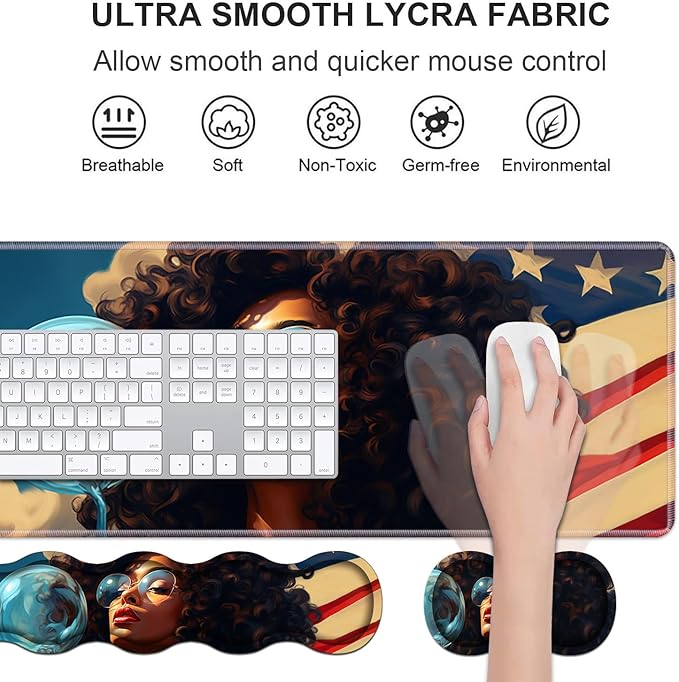 Ergonomic Keyboard Wrist Rest & Mouse Pad Wrist Rest Set, Large XXL Gaming Desk - Image 3