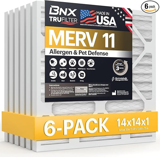 BNX TruFilter 14x14x1 Air Filter MERV 11 by BNX