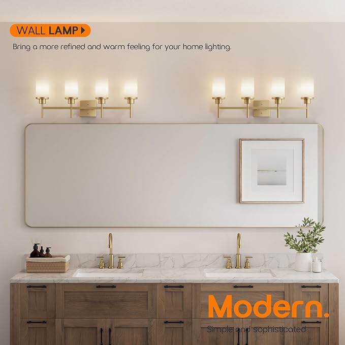AONEON Wall Light Fixtures 4-Light Over Mirror, Wall Sconces - Image 2