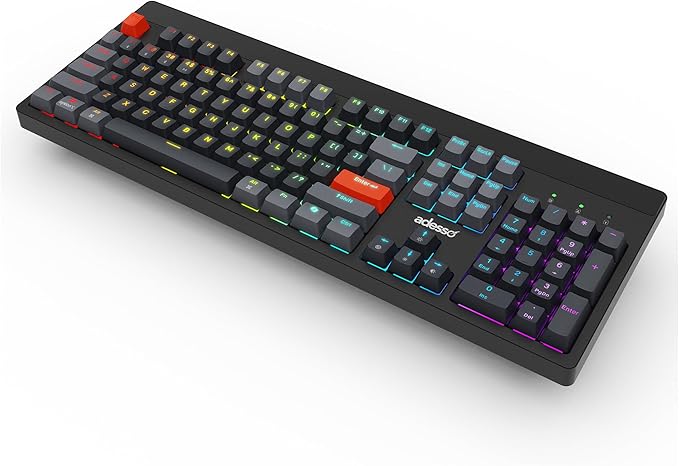 ADESSO Easytouch 1300 Mechanical Keyboard RGB Illuminated Hot Swappable Red - Image 3