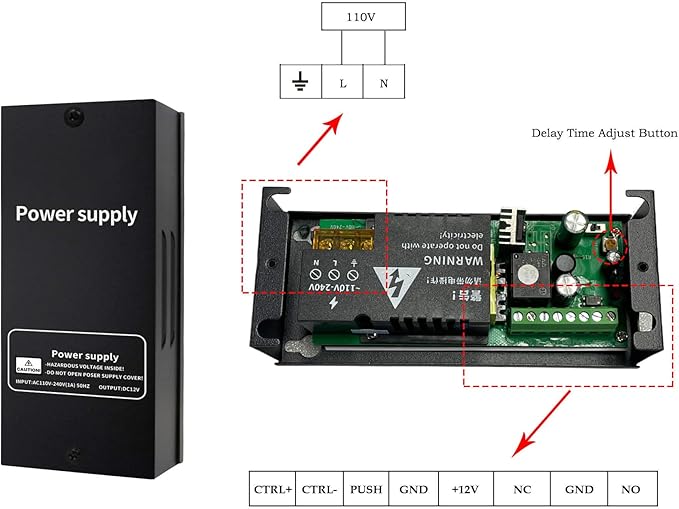 Door Access Control System 1200lbs Magnetic Lock Kit - Image 5