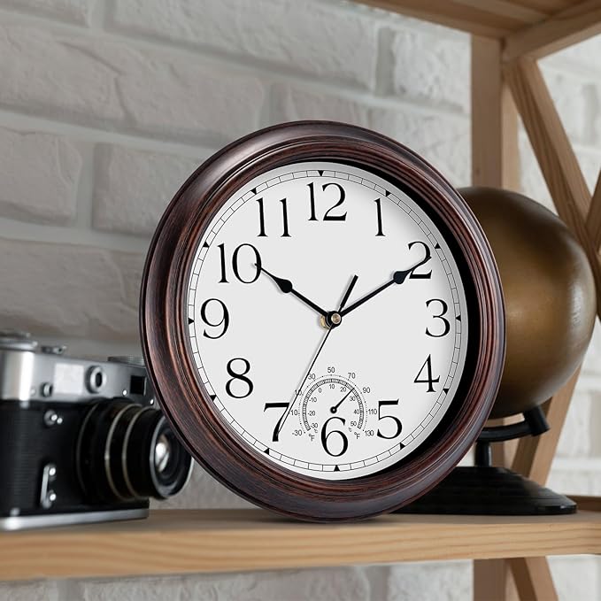 KECYET 12 Inch Outdoor Wall Clock - Image 9