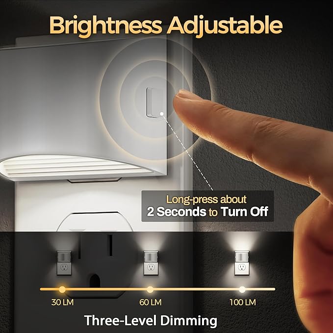 DORESshop LED Night Light, Night Lights Plug into Wall, 3 Level Brightness - Image 2