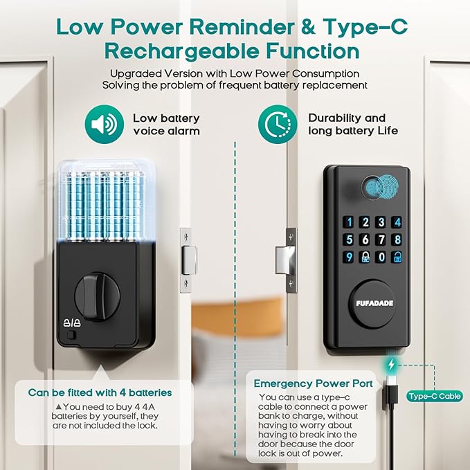 Keyless Entry Door Lock Deadbolt, Upgraded Electronic Deadbolt Smart Lock - Image 5
