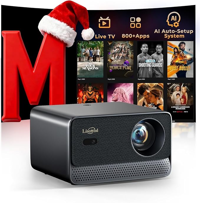 Projector with WiFi and Bluetooth: Outdoor-Projector 4K Support 1080P Smart - Image 2