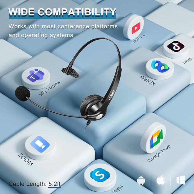 Callez Wired USB Headset, Computer Headset - Image 5