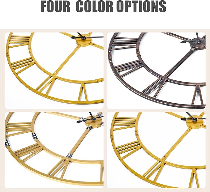 Ohweog Large Wall Clock for Living Room Decor – 60 Inch Silent Non-Ticking - Image 6