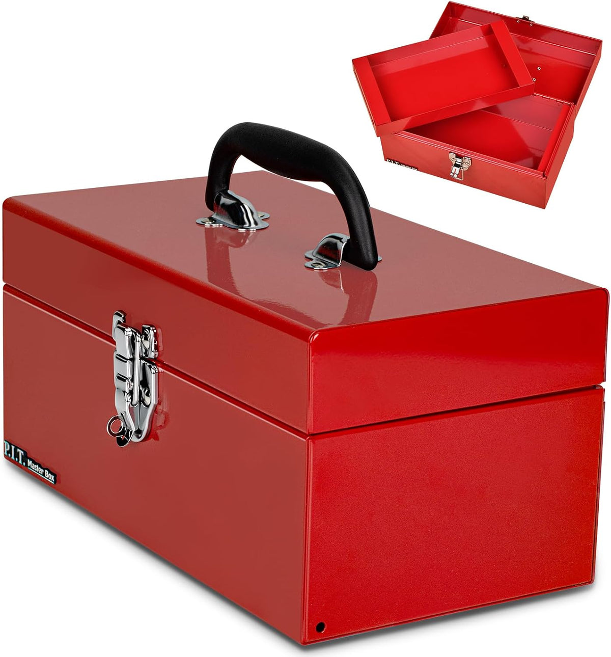 p.i.t. metal tool box 12 inch,portable small toolbox, main product view