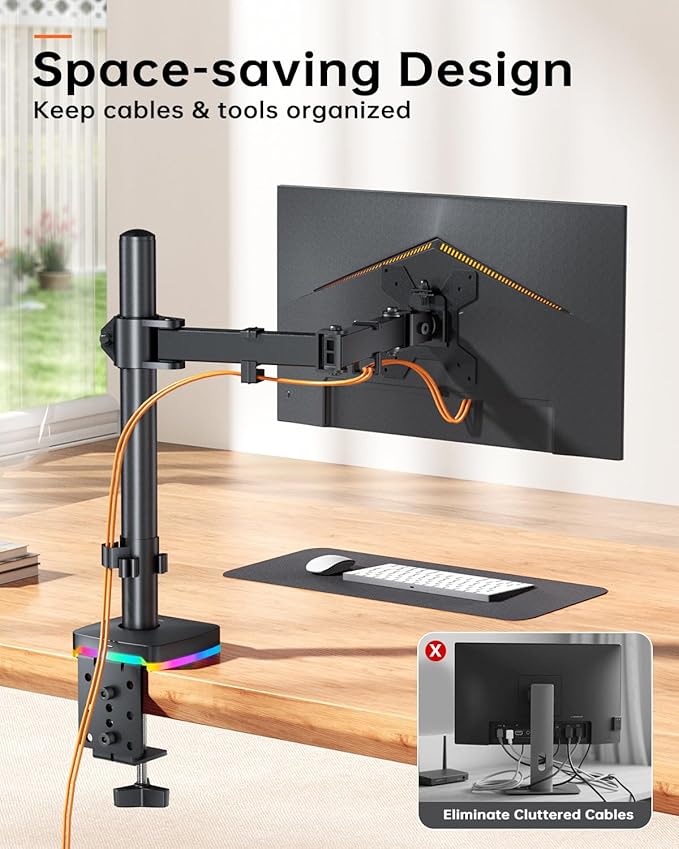 RGB Single Monitor Stand, Monitor Arm - Image 7
